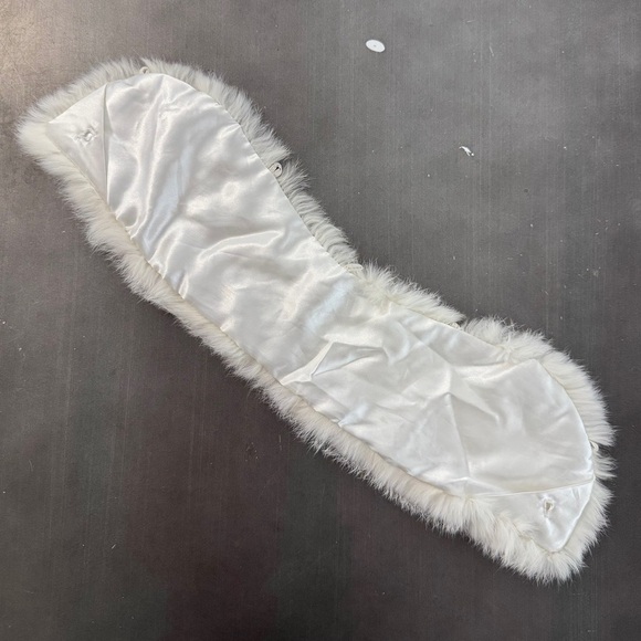 Vintage Genuine For Fur Winter White Ivory Soft Short Jacket Collar Wedding - Picture 11 of 16